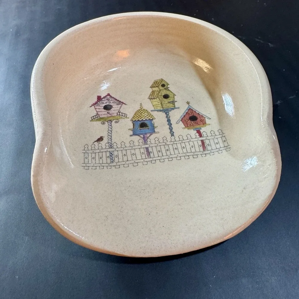 Vintage Shaker & Thangs Birdhouse Ceramic Spoon Rest Cottage‎ Core Kitchen